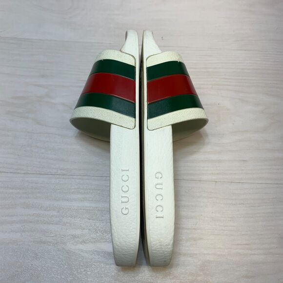 Gucci Pursuit \'72 Slide Sandals Men\'s 10 White Green Red Stripe Slip On Casual main image 7